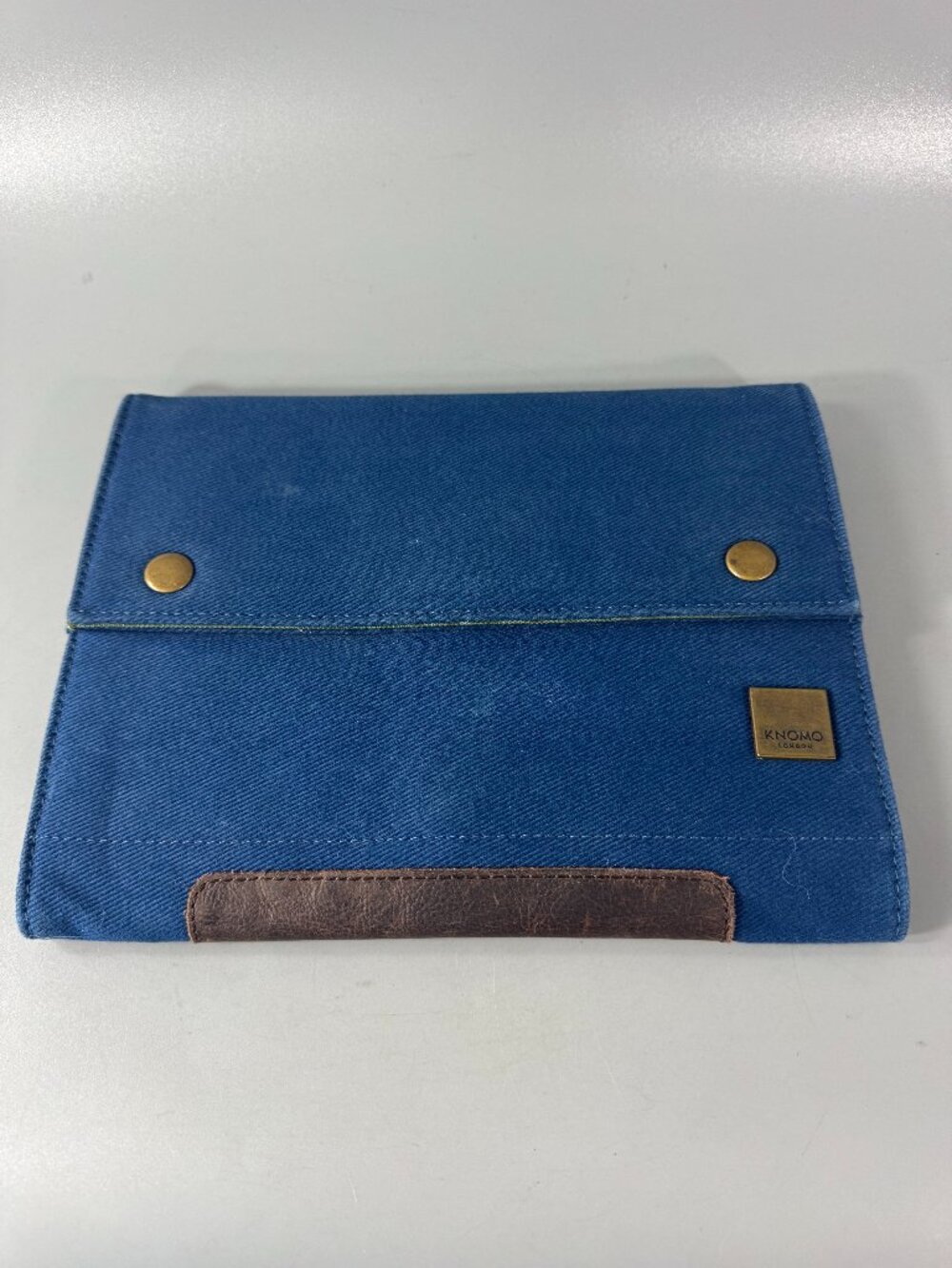 Anthropologie Knomo London Navy Blue Green Travel Portable IPad Case Organizer